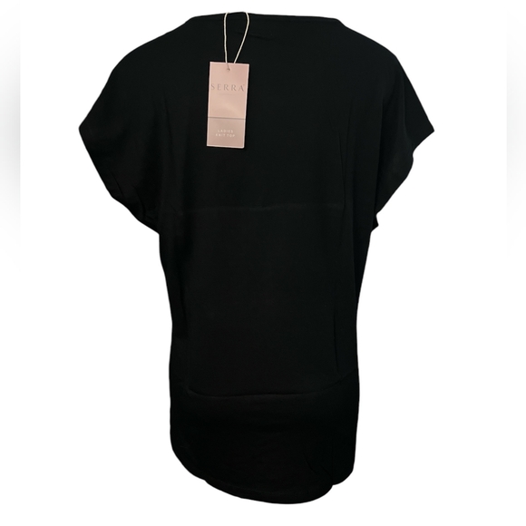 Black Drop Shoulder Top - Picture 2 of 4